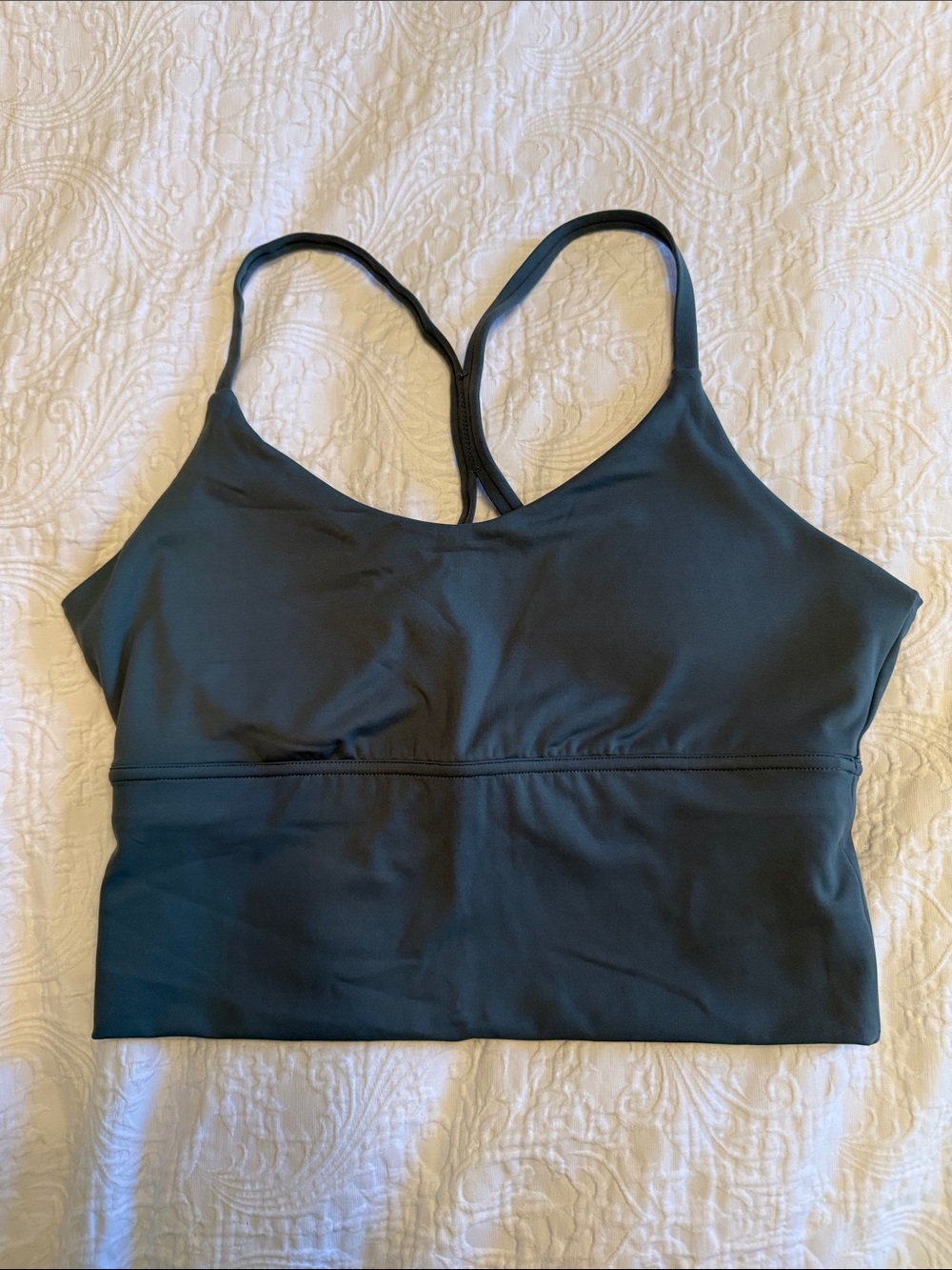 We Wander Longline Racerback Sports Bralette - Teal